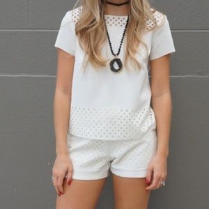 "Neoprene Hipster Blouse and shorts set"